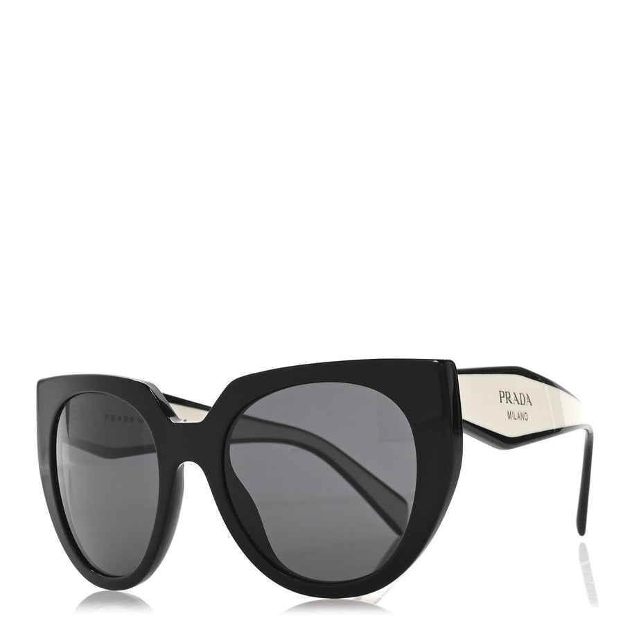 Prada Acetate Sunglasses SPR 14W Black White Image 1