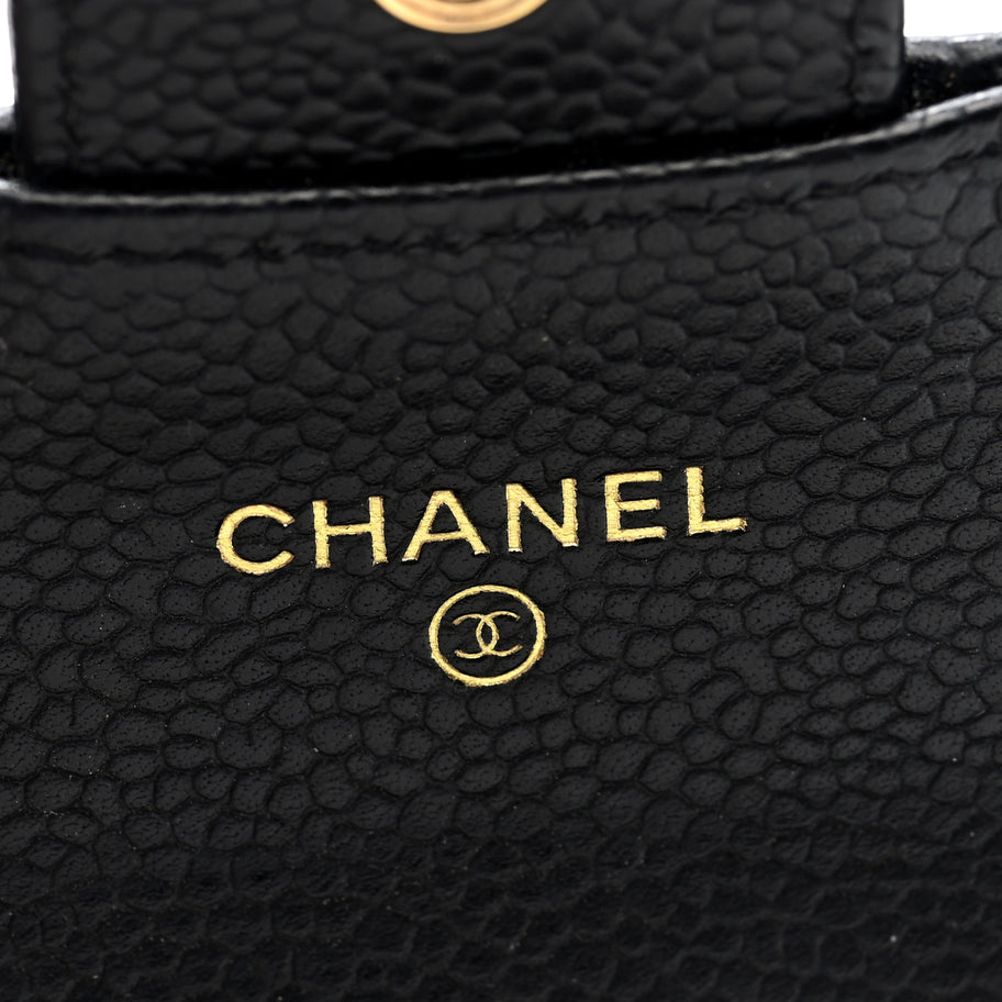 Chanel Caviar Quilted Flap Card Holder Wallet Black Image 6
