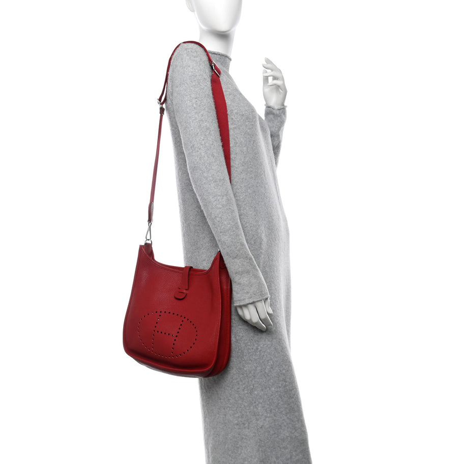 Hermes Taurillon Clemence Evelyne III PM Rouge Vif Image 2