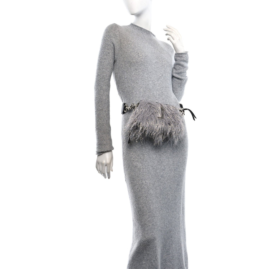 Marc Jacobs Faux Fur Calfskin The Creature Snapshot Camera Bag Grey Silver Image 2