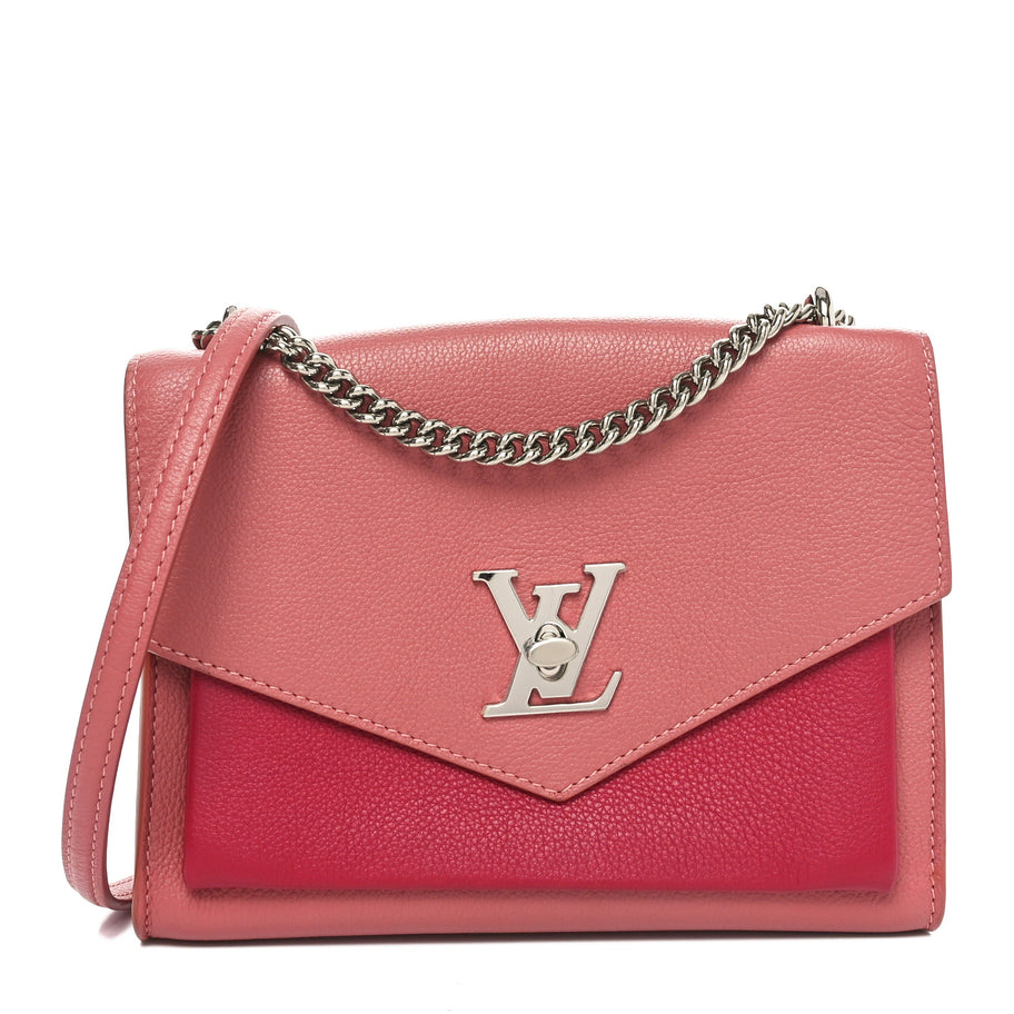 Louis Vuitton Soft Calfskin Mylockme Chain Bag BB Rose Boudoir Lie De Vin Image 1