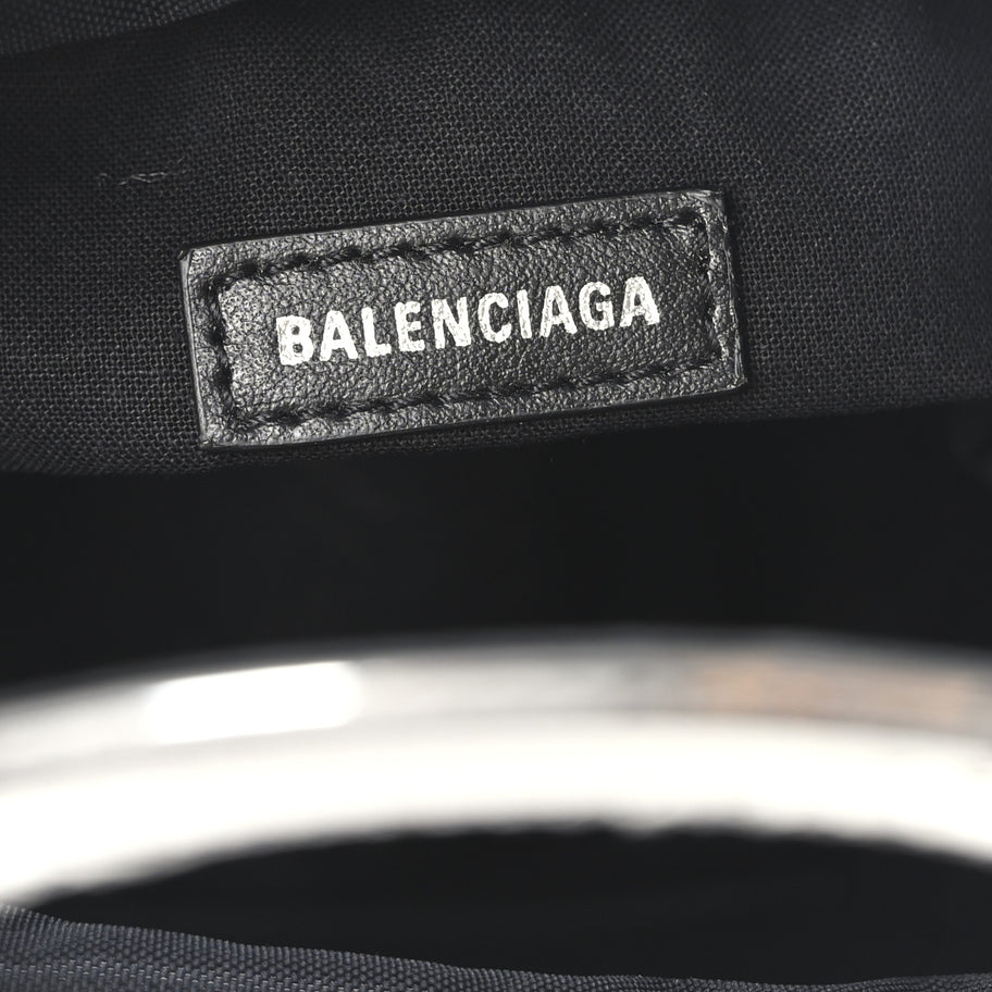 Balenciaga Patent Metallic Calfskin Small Neo Basket Tote Silver Image 6