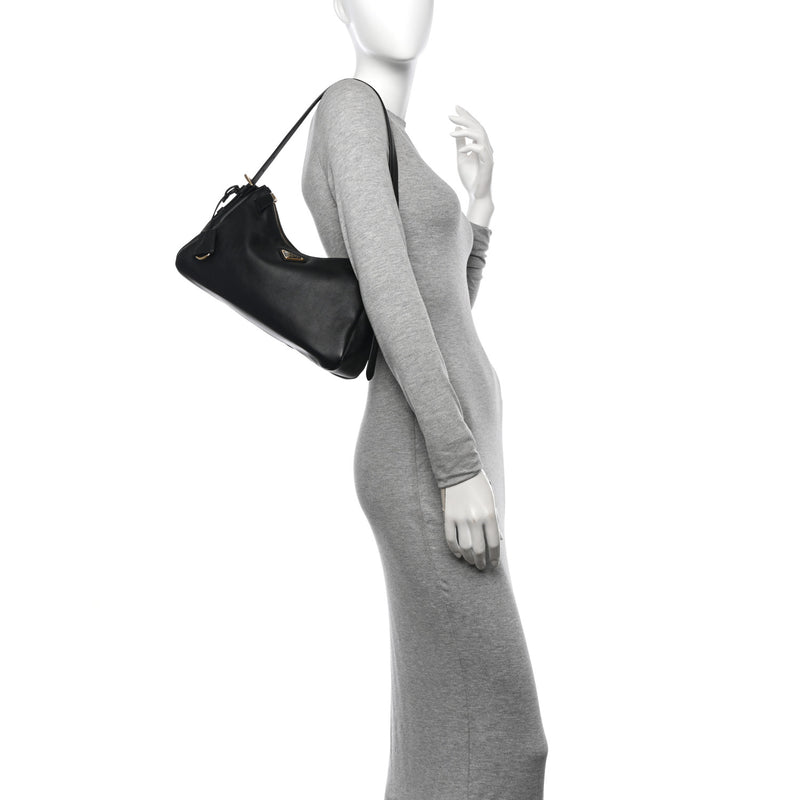  Prada Soft Calfskin Aimee Shoulder Bag Black