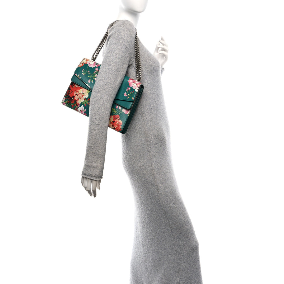Gucci Calfskin Blooms Print Medium Dionysus Shoulder Bag Bright Emerald Multicolor Image 2