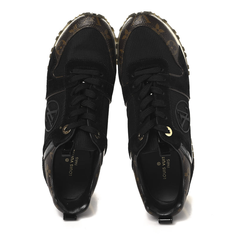  Louis Vuitton Suede Monogram Run Away Sneakers Black