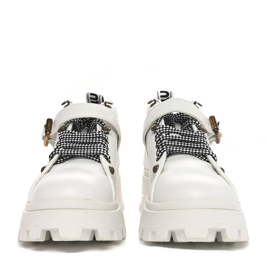 Miu Miu Calfskin Lace Up Ankle Boots 40 White Image 3