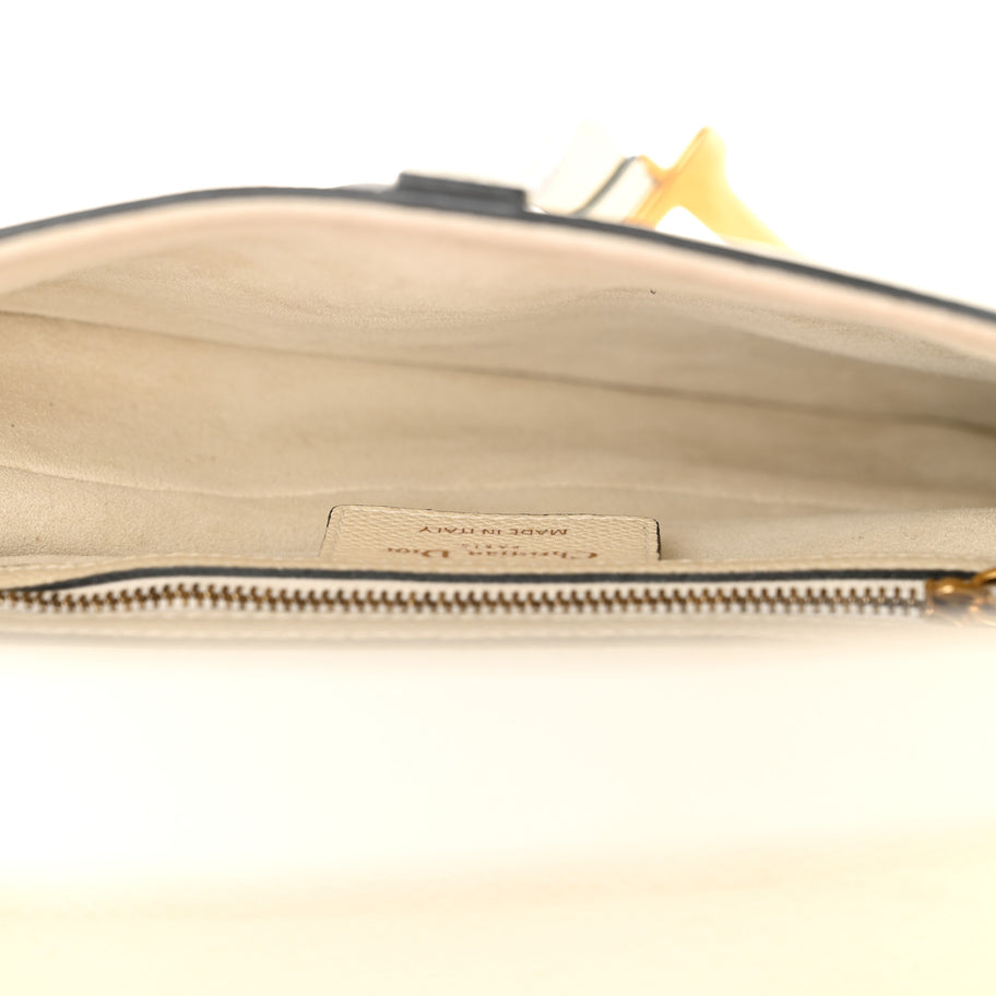 Christian Dior Grained Calfskin Saddle Bag White Image 5