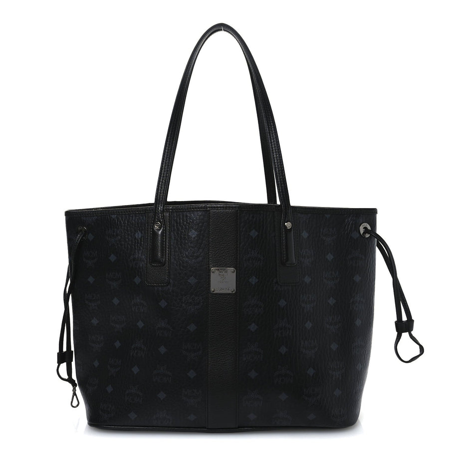 MCM MCM Visetos Medium Liz Reversible Shopper Tote Black Image 1
