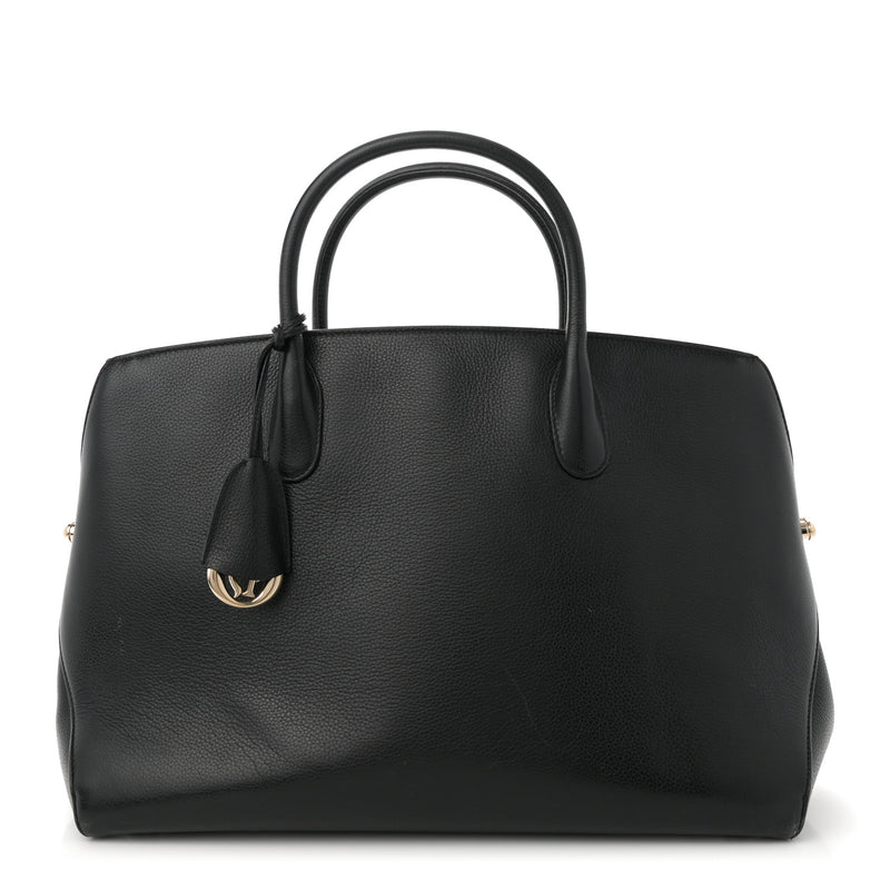  Christian Dior Grained Calfskin Large Bar Zip Tote Black