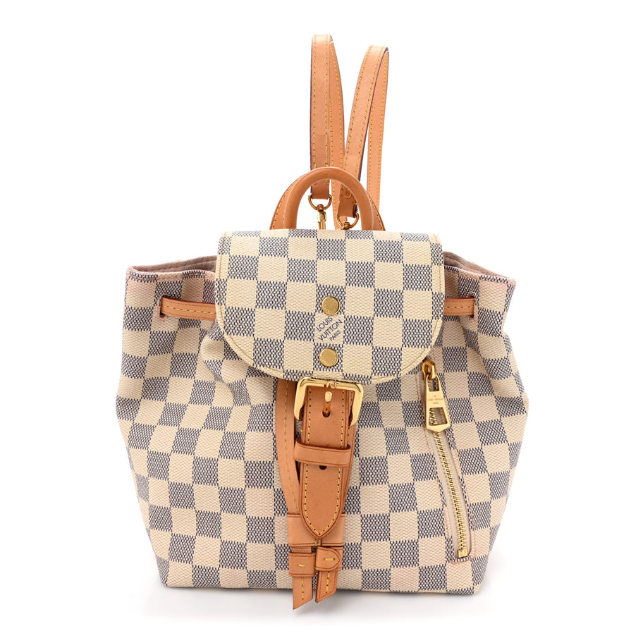 checkered backpack louis vuitton Louis Vuitton Damier Azur Sperone BB Backpack