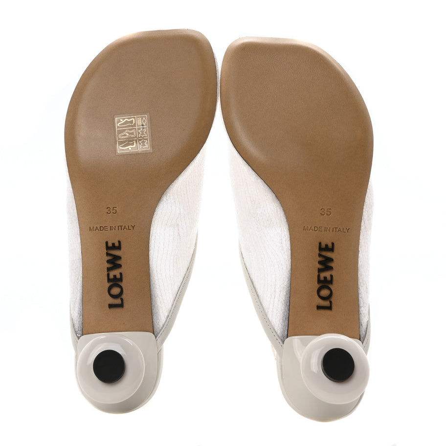 Loewe Sequin Toy Mule Pumps 35 Transparent White Image 6