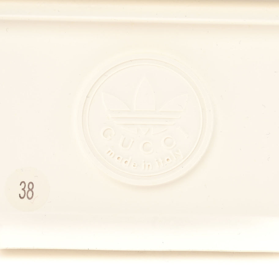 Gucci X ADIDAS Terry Cloth Trefoil GG Monogram Womens Platform Sandals 38 Maple Red Off White Image 7