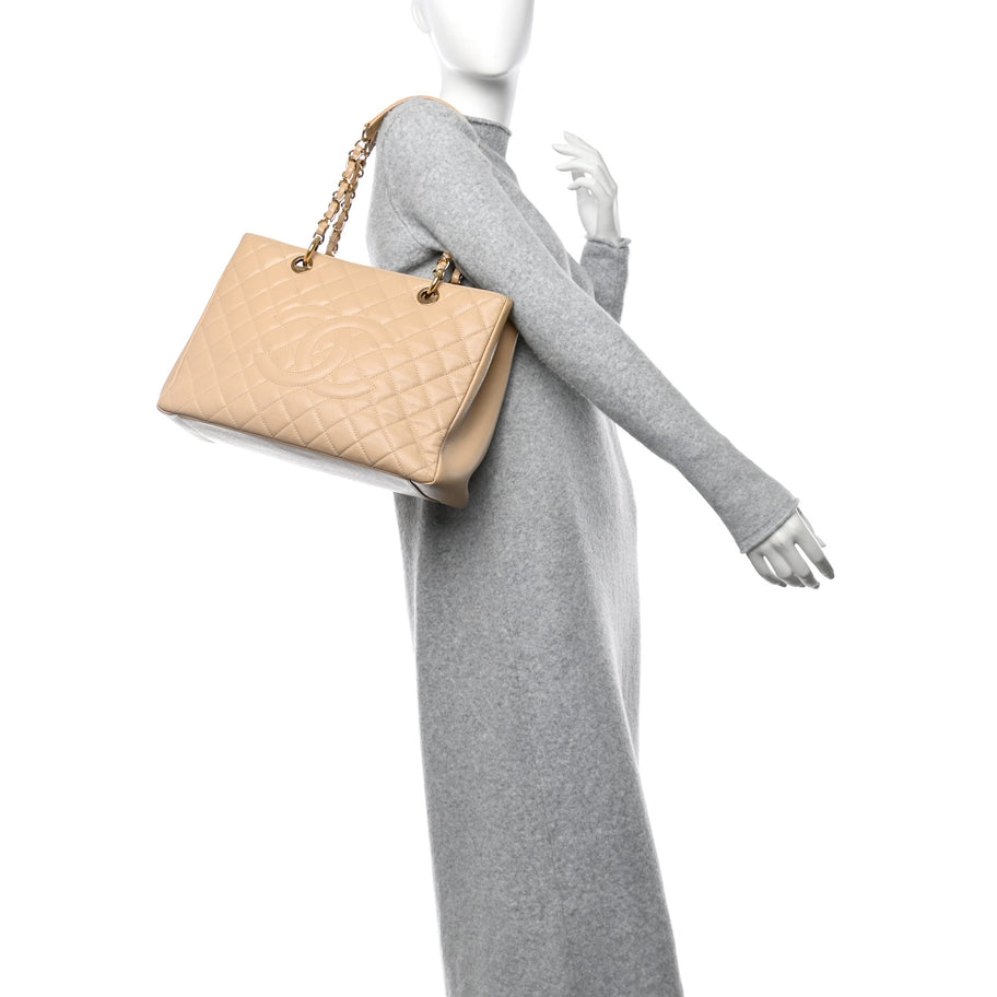Chanel Caviar Quilted Grand Shopping Tote GST Beige Clair Image 2
