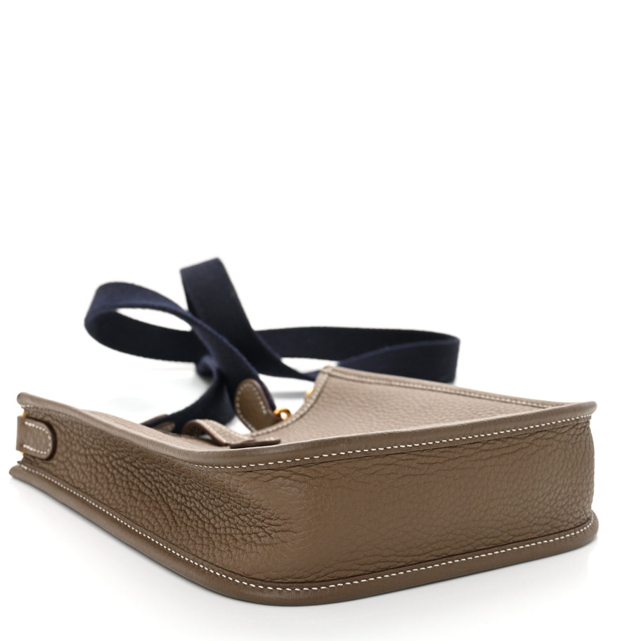 Hermes Taurillon Clemence Amazone Evelyne TPM Etoupe Bleu Indigo Image 4