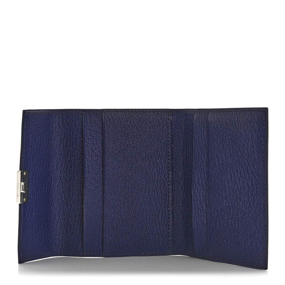 Hermes Chevre Mysore Mini Clic Card Holder Bleu Encre Image 5