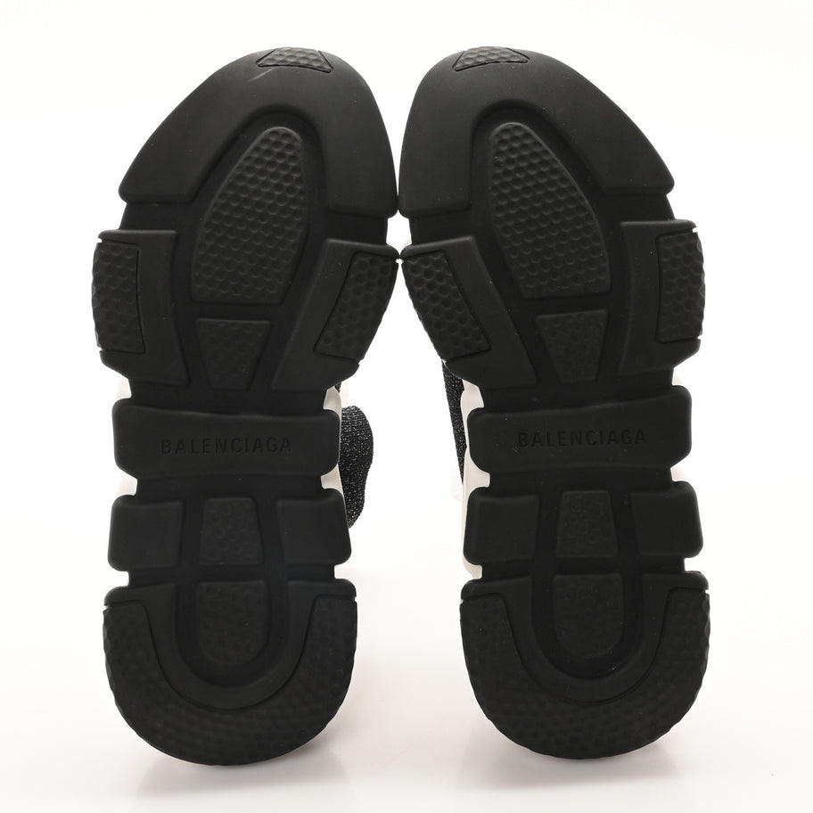 Balenciaga Laminated Knit Bi-Color Sole Womens Speed Sneakers 35 Black White Image 6