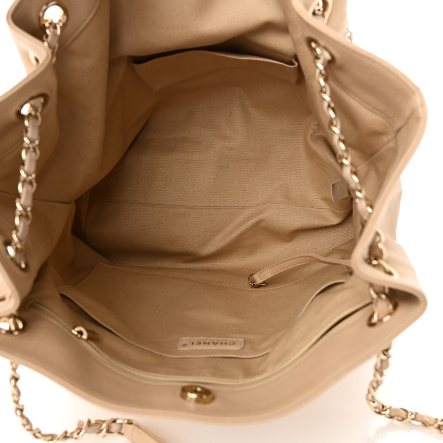 Chanel Caviar Stitched Shopping Tote Beige Image 5