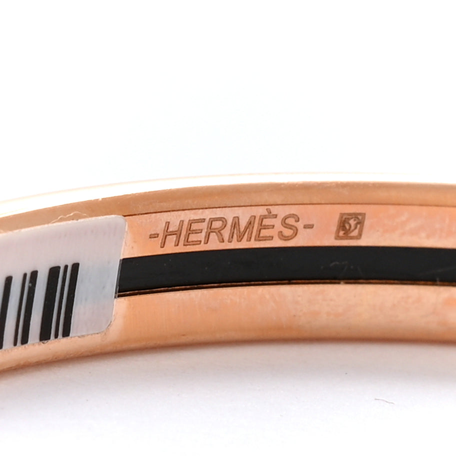 Hermes Enamel Extra Narrow Uni Bracelet 65 Rose Candeur Image 4