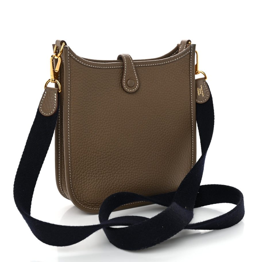 Hermes Taurillon Clemence Amazone Evelyne TPM Etoupe Bleu Indigo Image 3