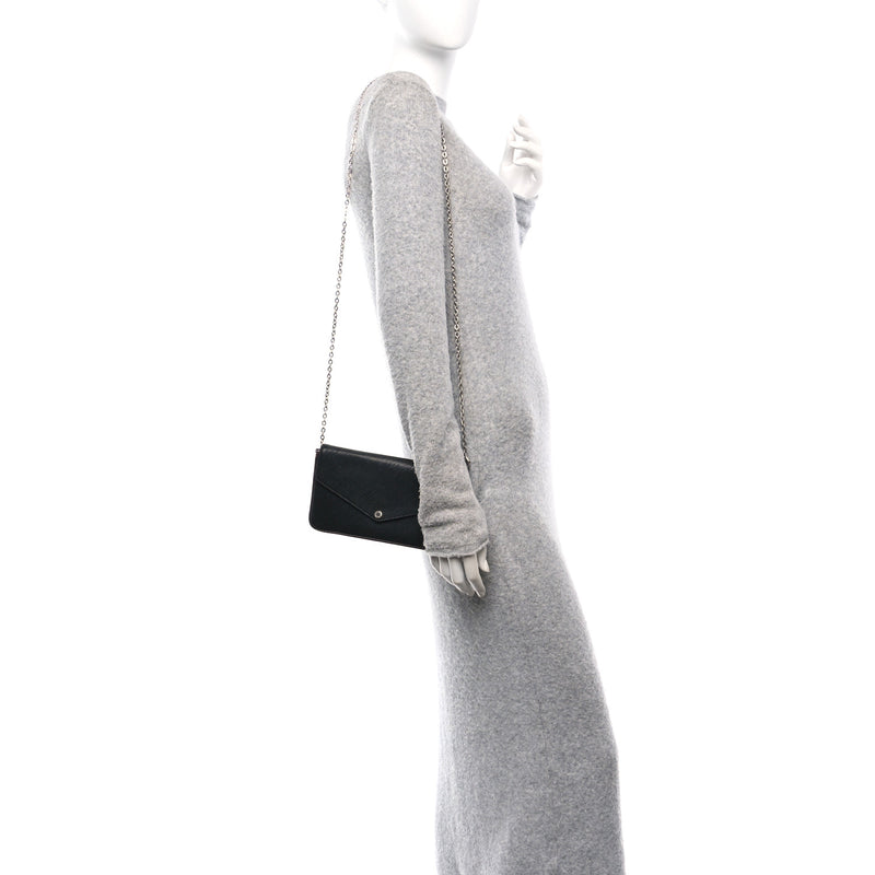  Louis Vuitton Epi Pochette Felicie Black Hot Pink