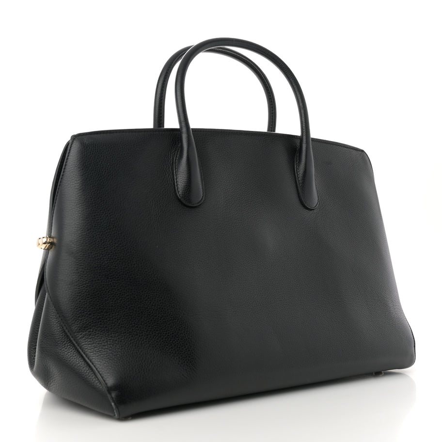 Christian Dior Grained Calfskin Large Bar Zip Tote Black Image 3