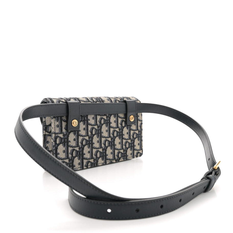 Christian Dior CHRISTIAN DIOR Oblique Saddle Belt Bag Blue Image 3