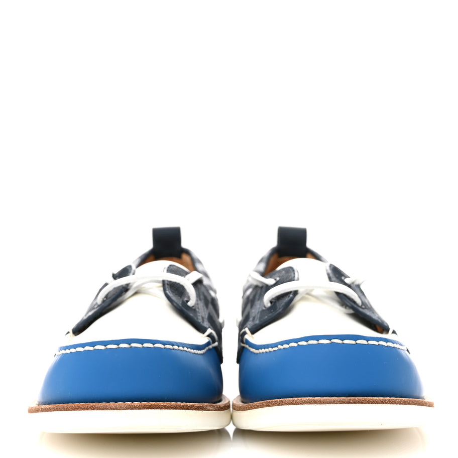 Louis Vuitton Mat Calfskin Mens Rubber America's Cup Marine Boat Shoe Pacific Blue Image 3