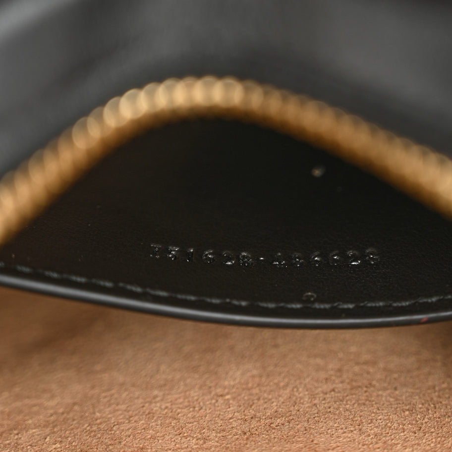 Gucci Calfskin Matelasse Diagonal Mini InterLocking G Heart Shoulder Bag Black Image 7