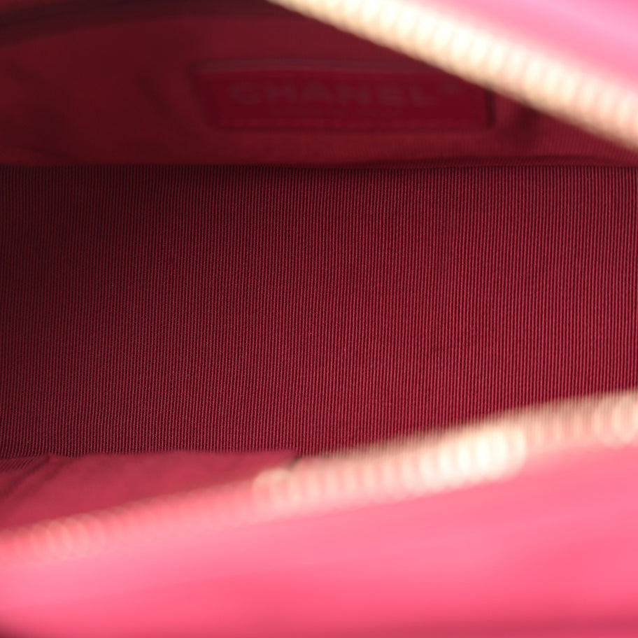 Chanel Aged Calfskin Chevron Quilted Small Gabrielle Hobo Dark Pink Image 5