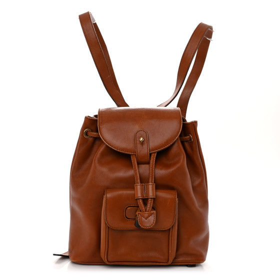  Gucci Calfskin Bamboo Mini Backpack Brown