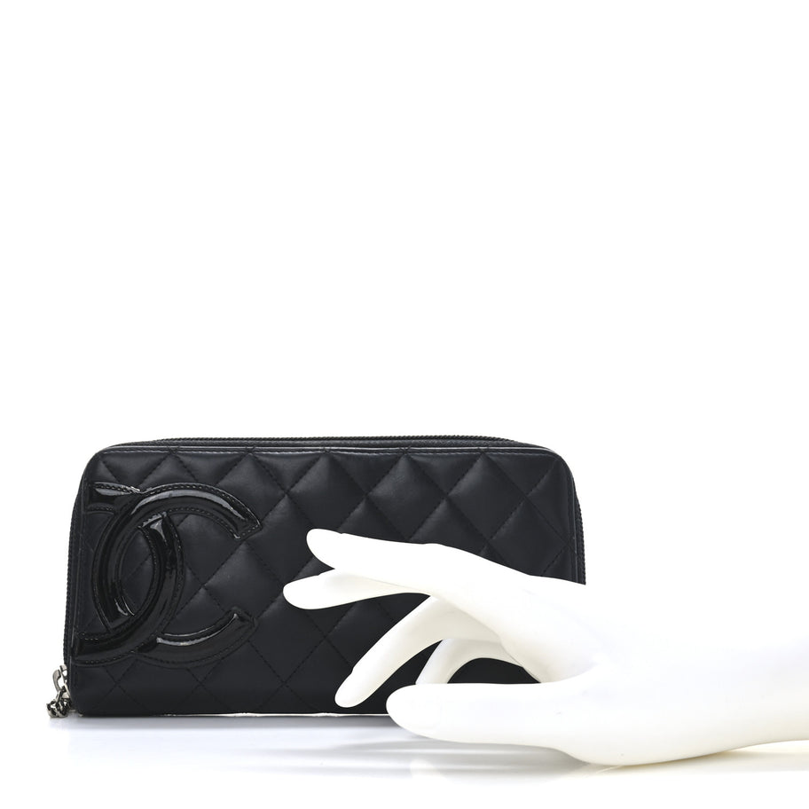 Chanel Calfskin Quilted Cambon Large Gusset Zip Around Wallet Black Image 2