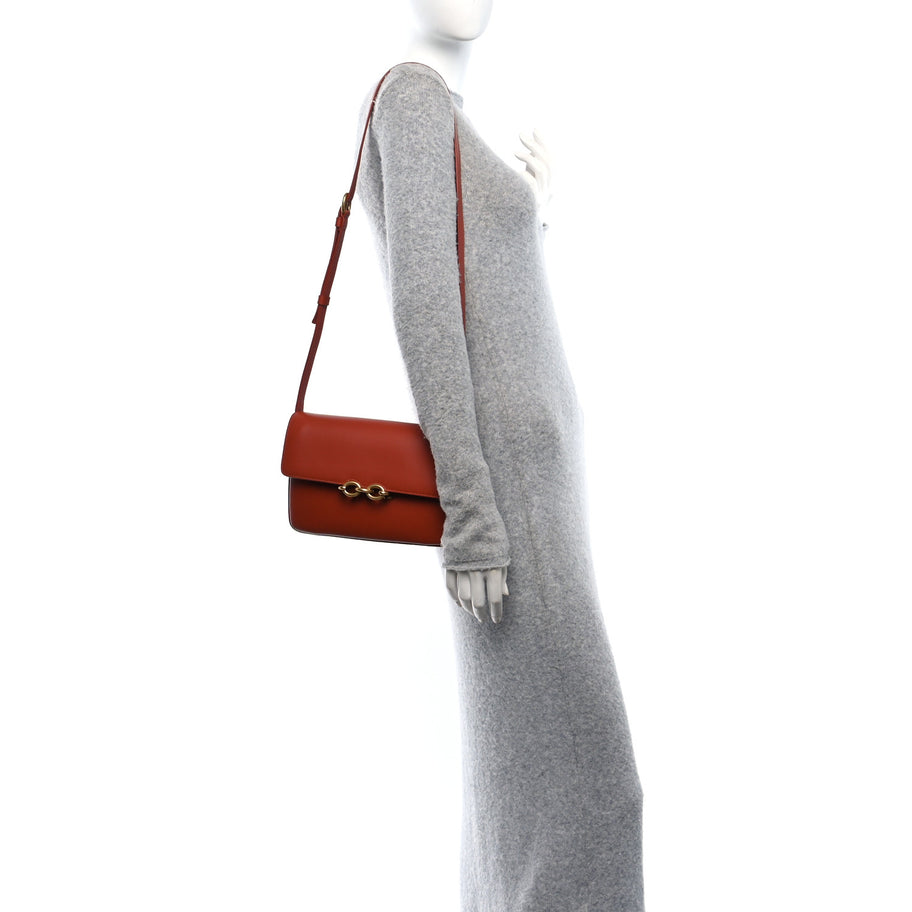 Saint Laurent Smooth Calfskin Le Maillon Satchel Orange Image 2