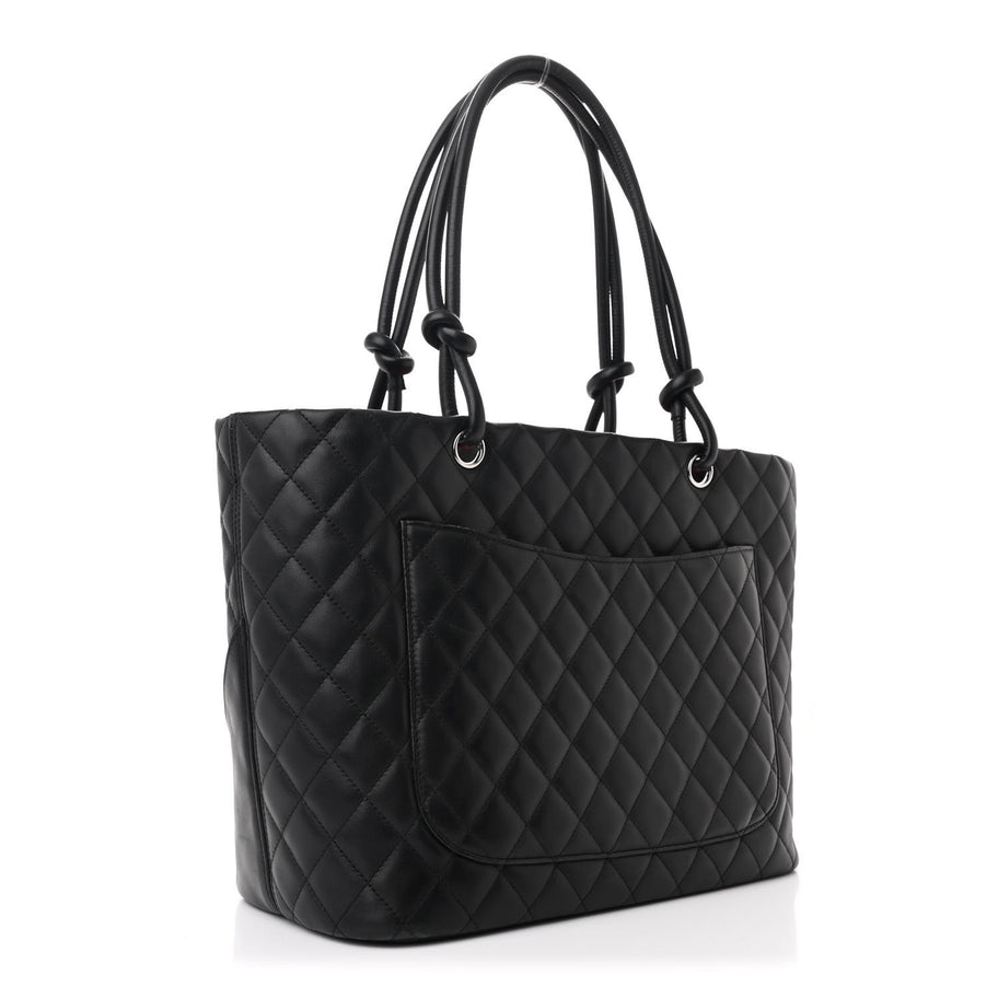 Chanel Calfskin Quilted Large Cambon Tote Black Image 3