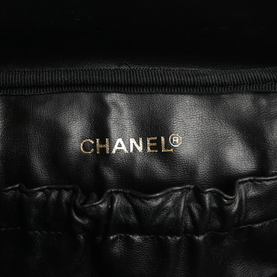 Chanel Lambskin Vanity Cosmetic Case Black Image 6
