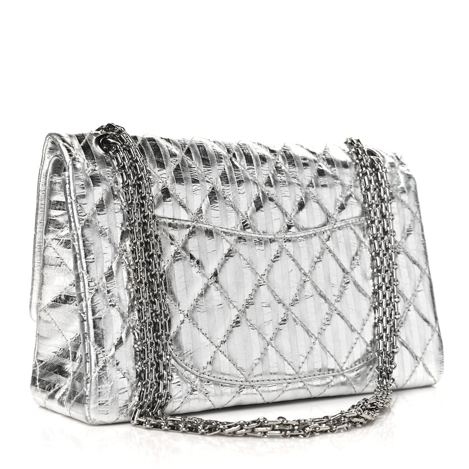 Chanel Striped Calfskin 2.55 Reissue 226 Flap Silver Image 3