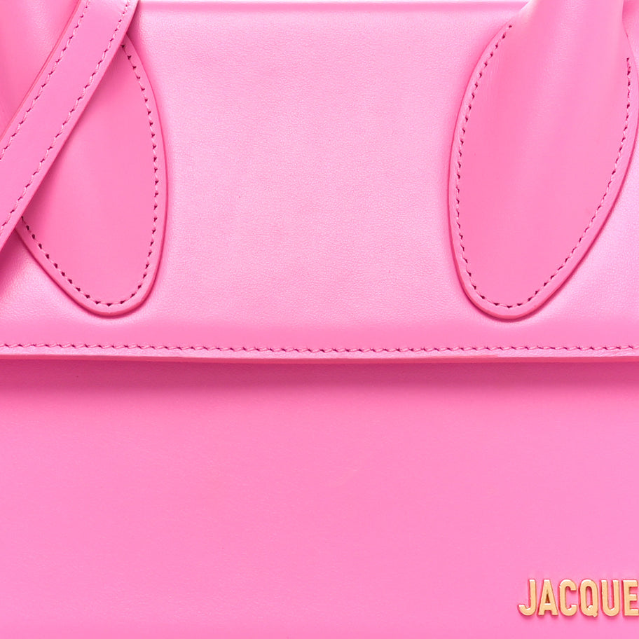Jacquemus Smooth Calfskin Le Grand Chiquito Neon Pink Image 7