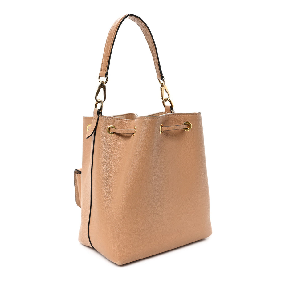 Louis Vuitton Calfskin Lockme Bucket MM Arizona Beige Image 3