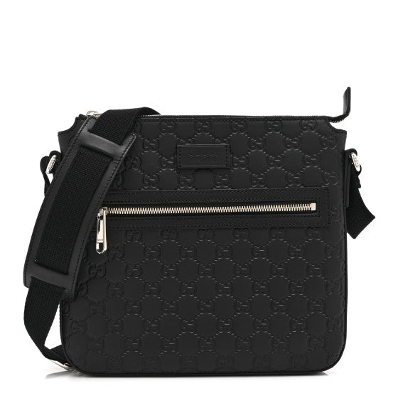 Gucci Guccissima Signature Small Messenger Bag Black Image 1