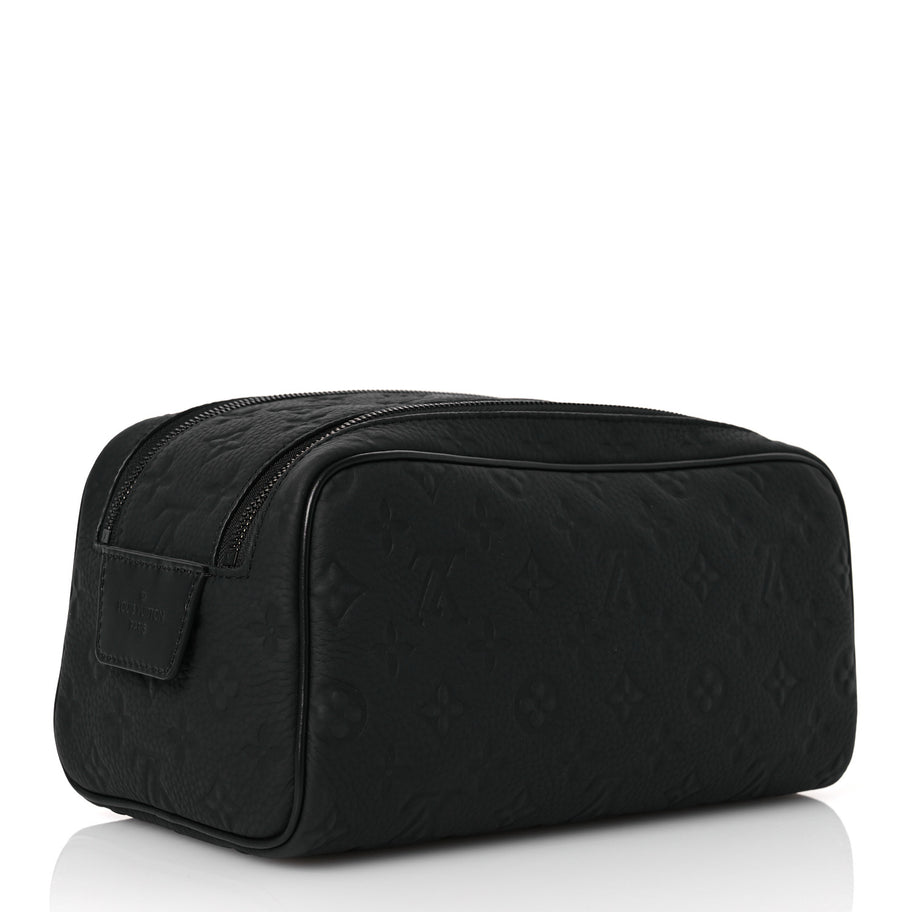 Louis Vuitton Taurillon Monogram Dopp Kit Toilet Pouch Black Image 3