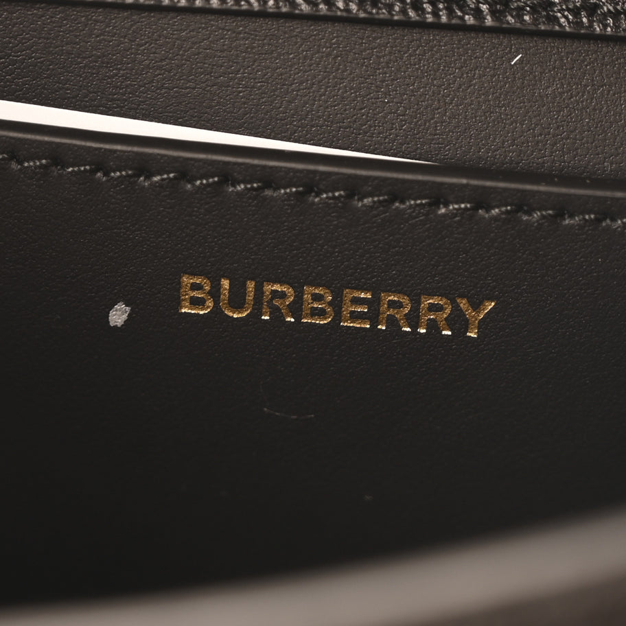 Burberry Grained Calfskin House Check Small Madison Shoulder Bag Black Image 6