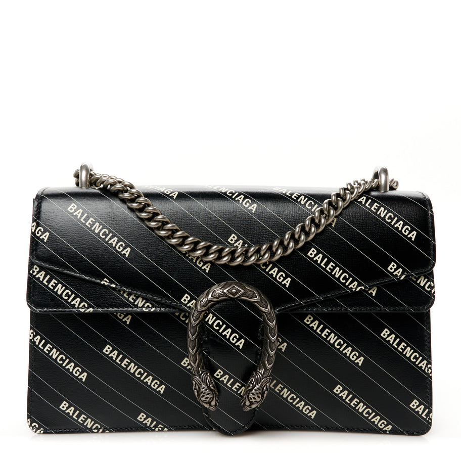 Gucci X Calfskin Logo Print Small Dionysus Shoulder Bag Black Image 1