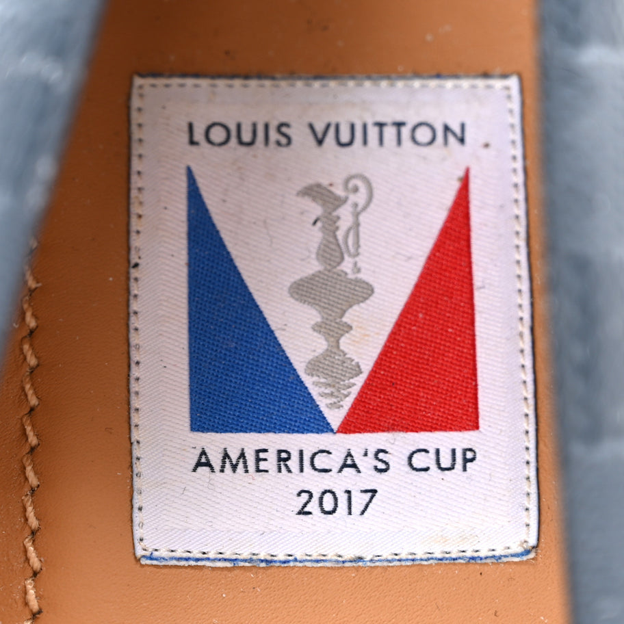 Louis Vuitton Mat Calfskin Mens Rubber America's Cup Marine Boat Shoe Pacific Blue Image 7