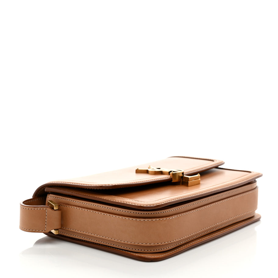 Saint Laurent Box Calfskin Monogram Medium Solferino Satchel Natural Tan Image 4