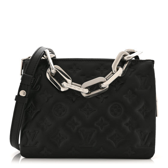 Louis Vuitton Lambskin Embossed Monogram Coussin BB Black Image 1