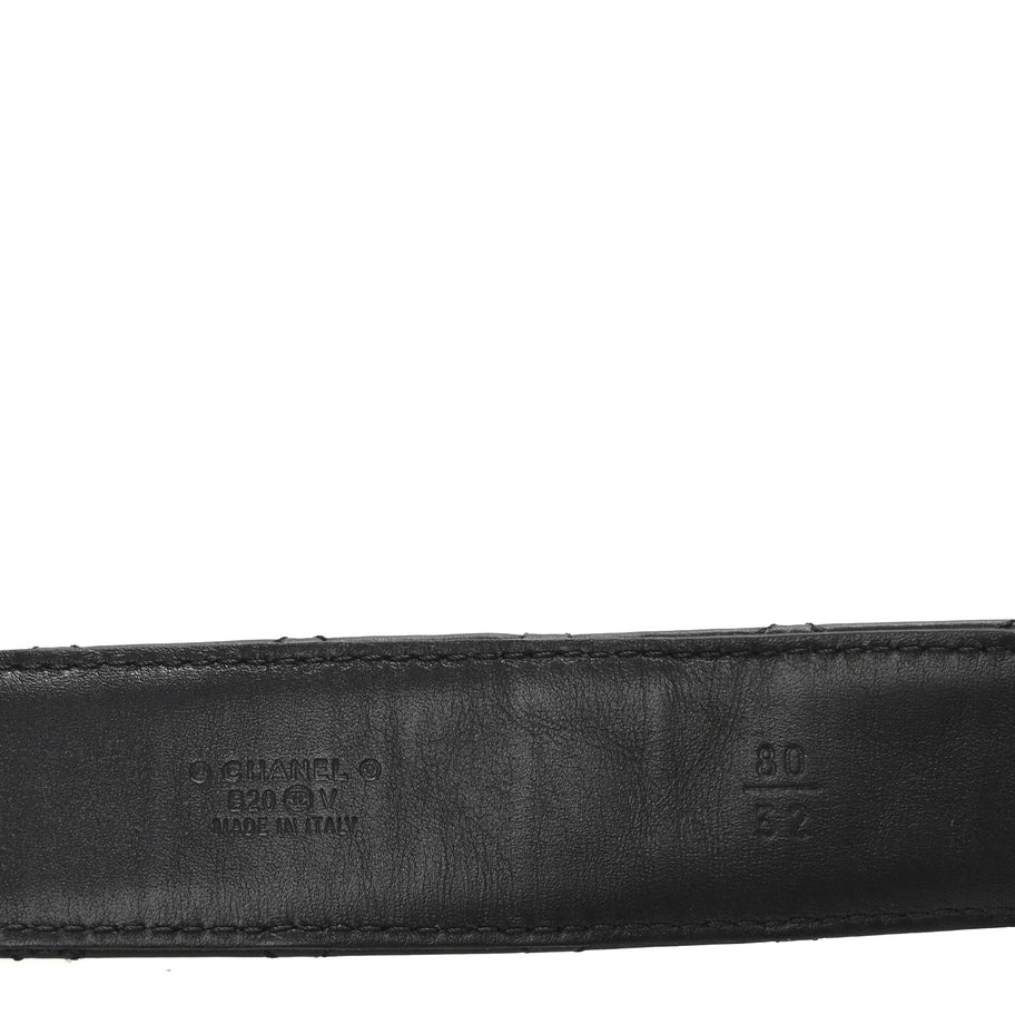 Chanel Calfskin Quilted CC Chain Belt 80 32 Black Image 3