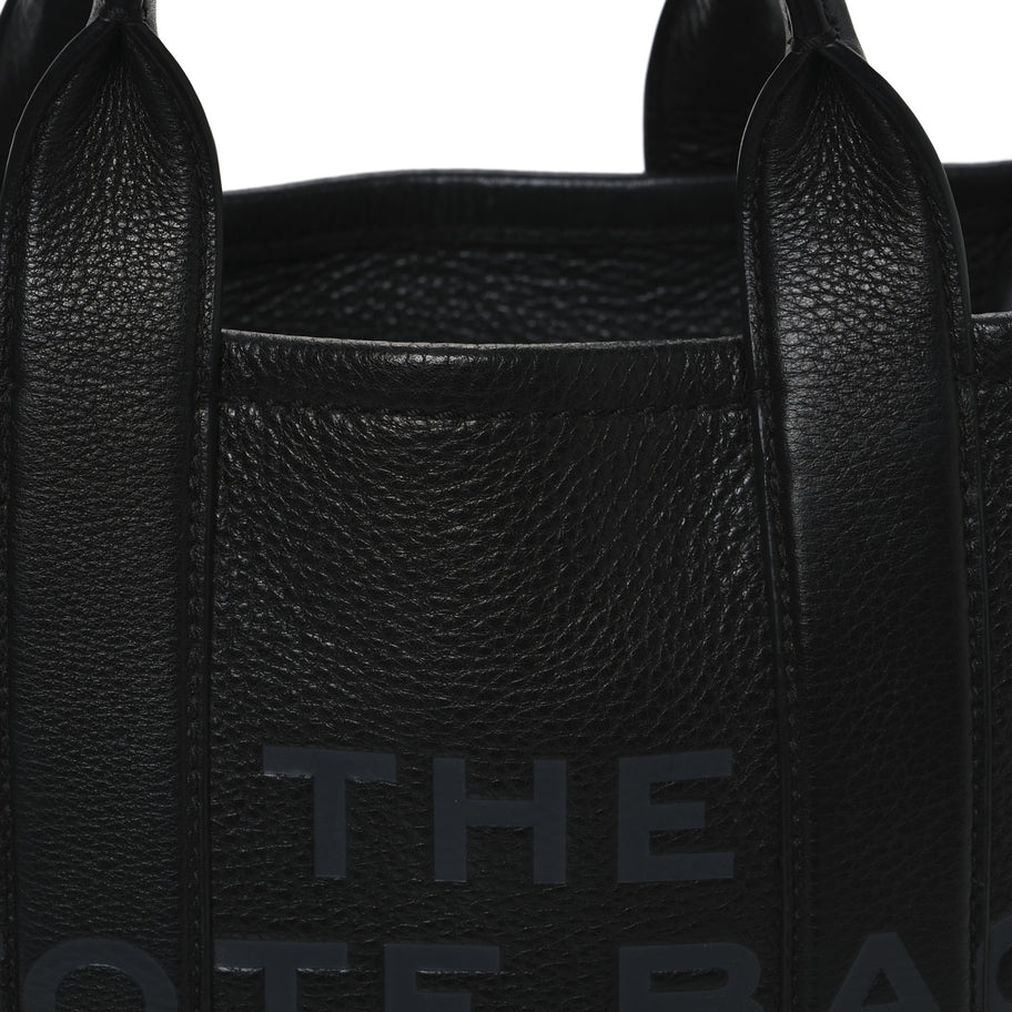 Marc Jacobs Grained Calfskin Small The Tote Bag Black Image 7