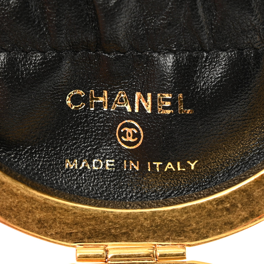 Chanel Lambskin Quilted Sphere Minaudiere Chain Clutch Black Image 6