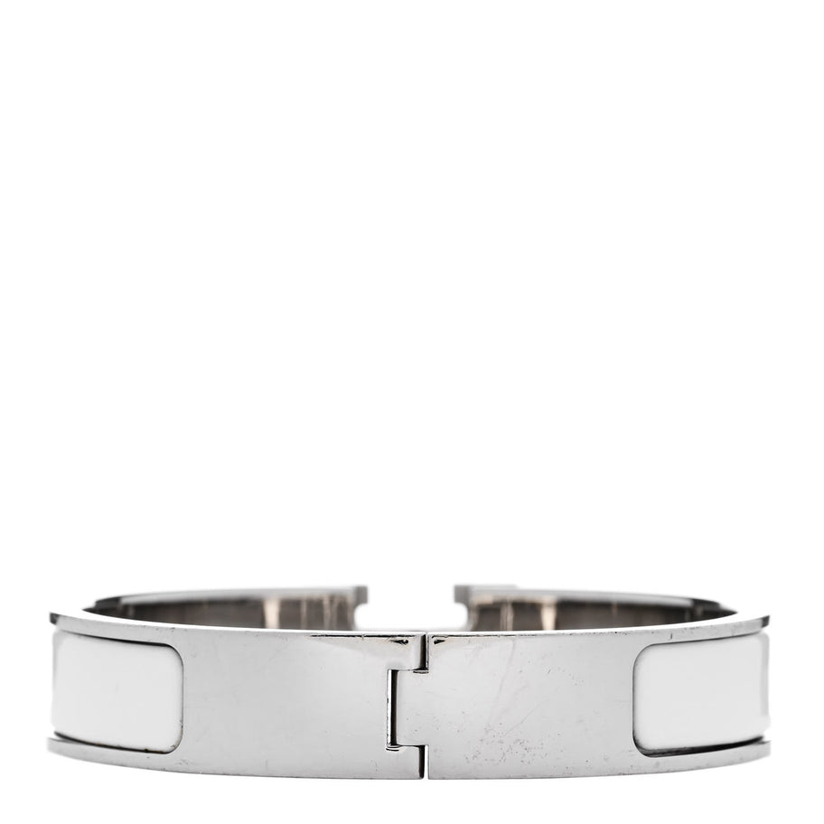 Hermes Enamel Narrow Clic Clac H Bracelet PM White Image 3