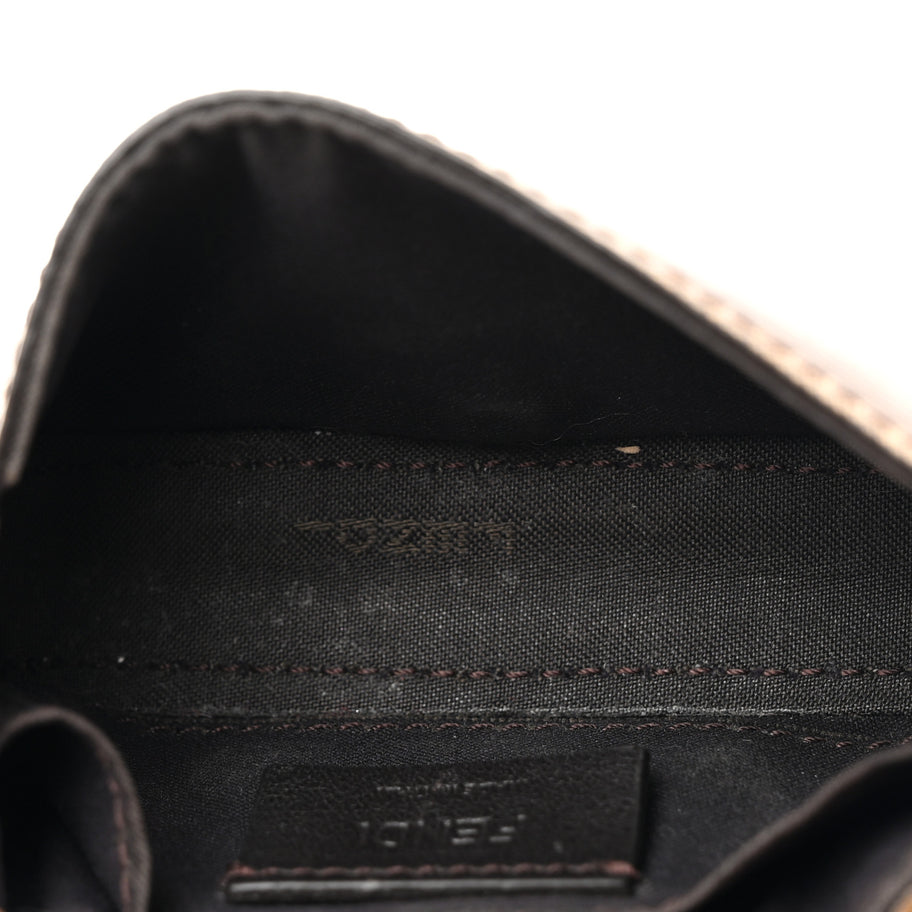 Fendi Glazed Fabric FF 1974 Nano Baguette Belt Charm Mogano Panna Image 5