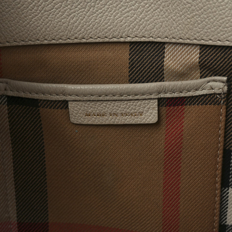 Burberry Soft Grain Calfskin Medium Buckle Tote Limestone Image 6